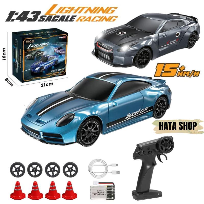 Xe Đua Drift Tỉ Lệ 1 43 Điều Khiển Từ Xa Tốc Độ 15km h 2.4Ghz Có Đèn LED Thể Thao 4WD RC Car - Hata Shop Đồ Chơi
