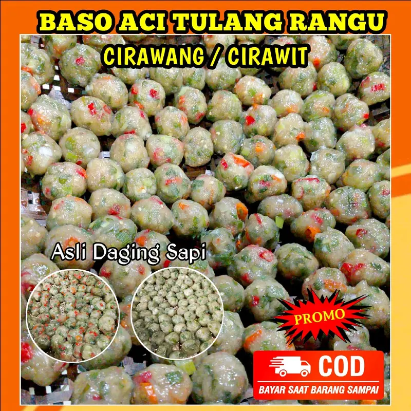 Baso Aci Tulang Rangu Termurah (Tanpa Bumbu) isi 20 butir / Guirh Pedas dan Lezat Asli Daging Sapi 0