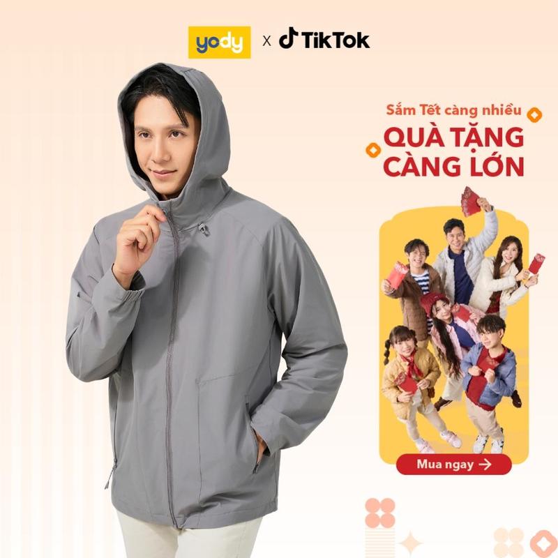  Áo Khoác Gió YODY Nam Co Giãn 4 Chiều Thoải Mái Linh hoạt Tự tin mọi thời tiết MCWC25F044 