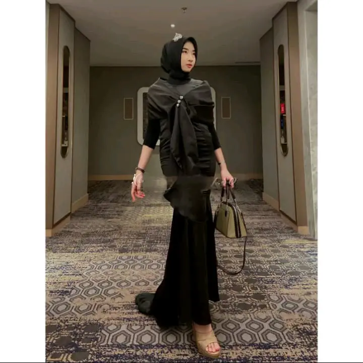 Dress ekor panjang wanita baju kondangan wedding dress baju perpisahan wisuda baju pesta