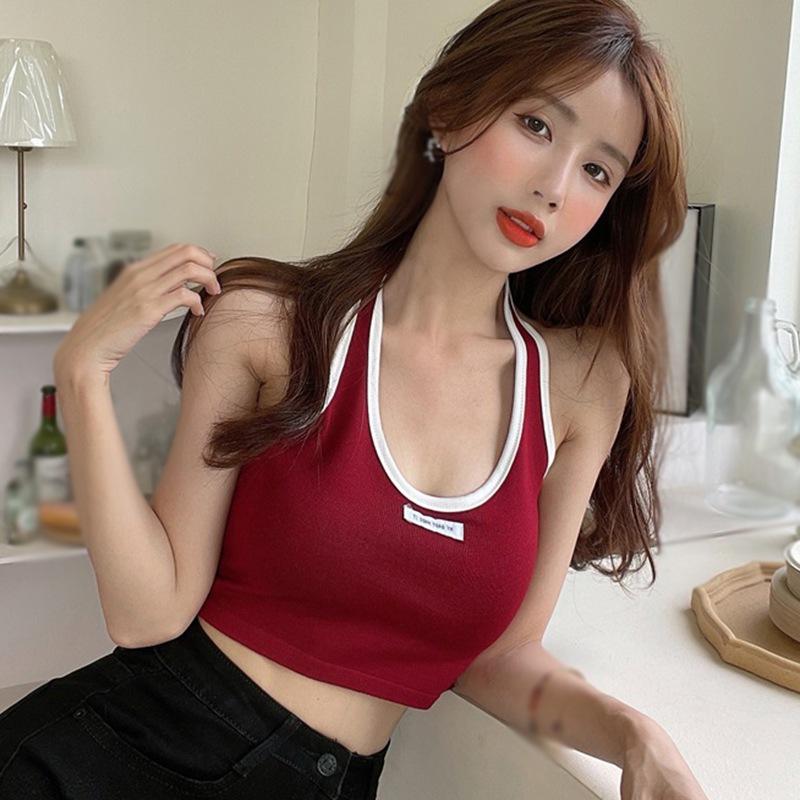 Product Introduction of Áo Vest Nữ, Gợi Cảm, Độc Đáo, Cropped Xén, Áo Ba Lỗ Dệt Kim, Có Viền Chữ 38