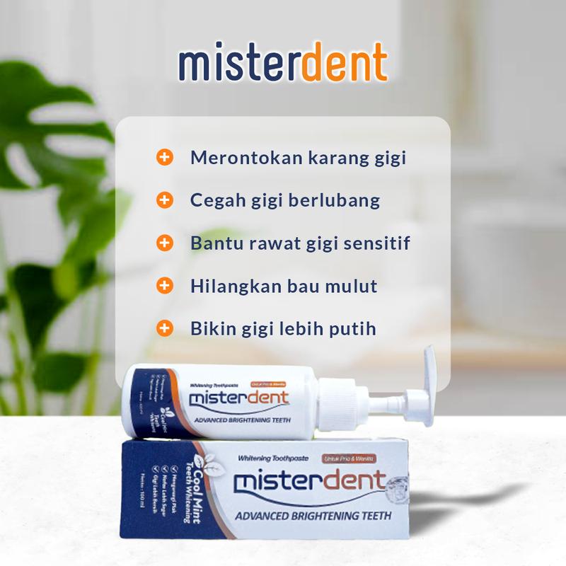 Misterdent Asli - Pasta Gigi Pembersih Karang Gigi, Pemutih Gigi & Penghilang Bau Mulut Penyegar 2