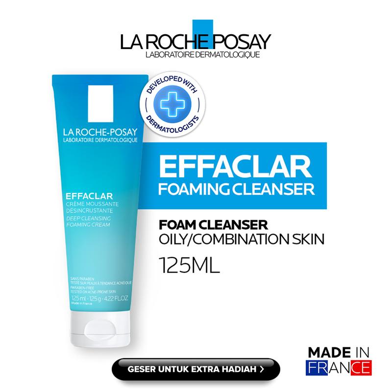 La Roche Posay Effaclar Foaming Cream 125ml - Deep Cleansing Mengangkat & Membersihkan Kotoran Kulit Wajah Berminyak / Berjerawat (Oily Acne Prone) 0
