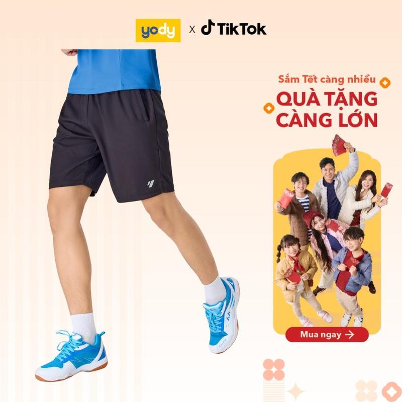 Quần short thể thao nam YODY quần đùi chất gió không nhăn nhẹ mát thấm hút tốt MAJT25S062