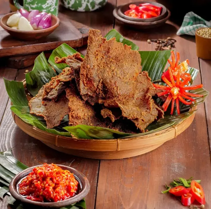 MamaFuji - Dendeng Kering Balado 100% Halal/Asli Dendeng Daging Sapi Nikmat Siap Santap/Dendeng Kering Balado Asli Padang 160g(BISA COD) 1