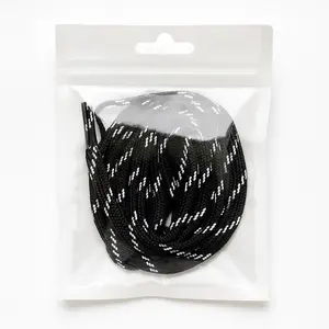 Sepasang Tali Sepatu Futsal Bola Sneakers Running Hitam Putih Poliester Shoe