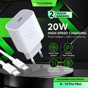 [GARANSI 2 TAHUN] SET CHARGER 20W iP SUPER FAST CHARGING 1 Set Adaptor + Kabel USB-C To Lightning Cable
