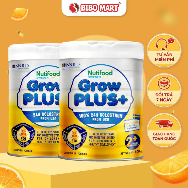  Sữa GrowPLUS+ Vàng Sữa Bột Cho Bé Phát Triển Chiều Cao Tăng Sức Đề Kháng Tăng Cân Lon 800g 
