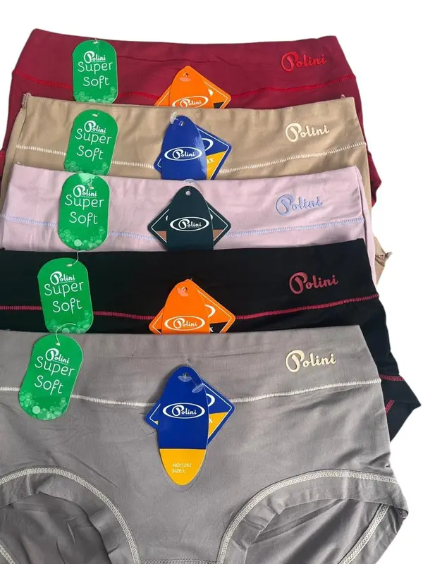 6-12 PCS POLINI 1232-1282 DC WANITA BAHAN KATUN ADEM NYAMAN ELASTIS SIZE M.L.XL.XXL Lembut Boxer Pendek Dewasa Motif Remaja 3