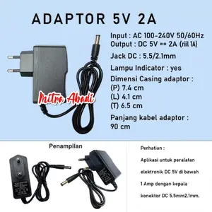Adaptor DC 5V 2A Perangkat Elektronik