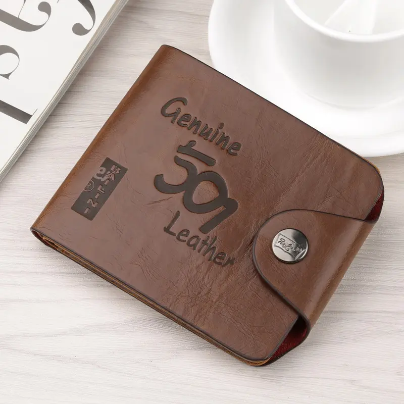 Ví nam, Ví gấp đôi nhiều ngăn, ví đựng tiền Xu có túi, ngăn đựng thẻ nhiều khe cắm Wallet Hình Chữ Nhật
