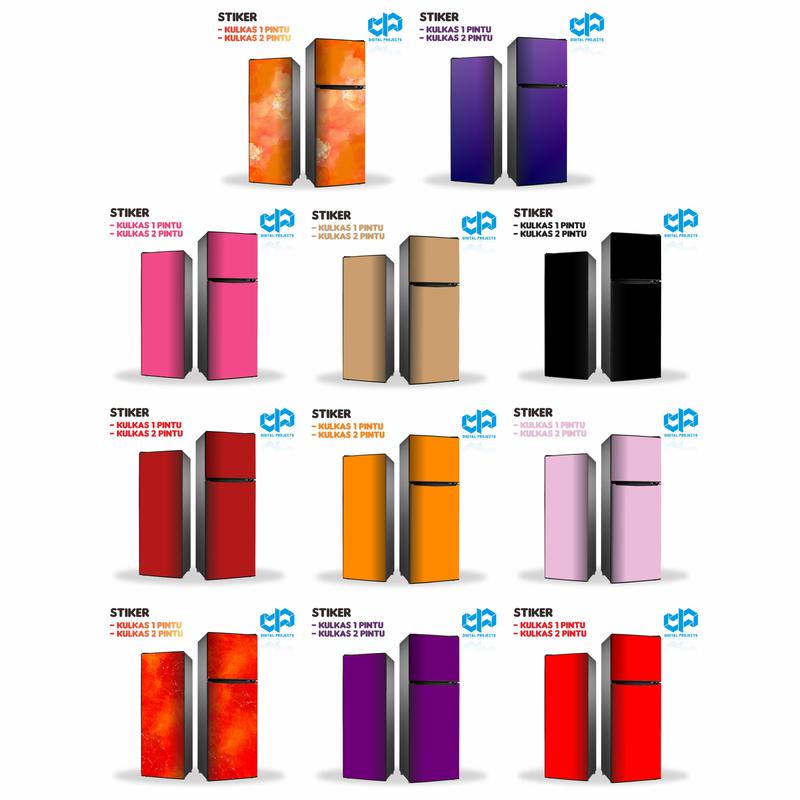Sticker Kulkas 1 Pintu 2 Pintu Stiker Motif Digital Project KODE : SET1-53 6
