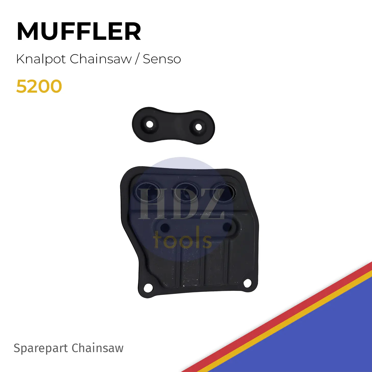 Muffler Knalpot Lubang 2 Mesin Gergaji Rantai Chainsaw 5200
