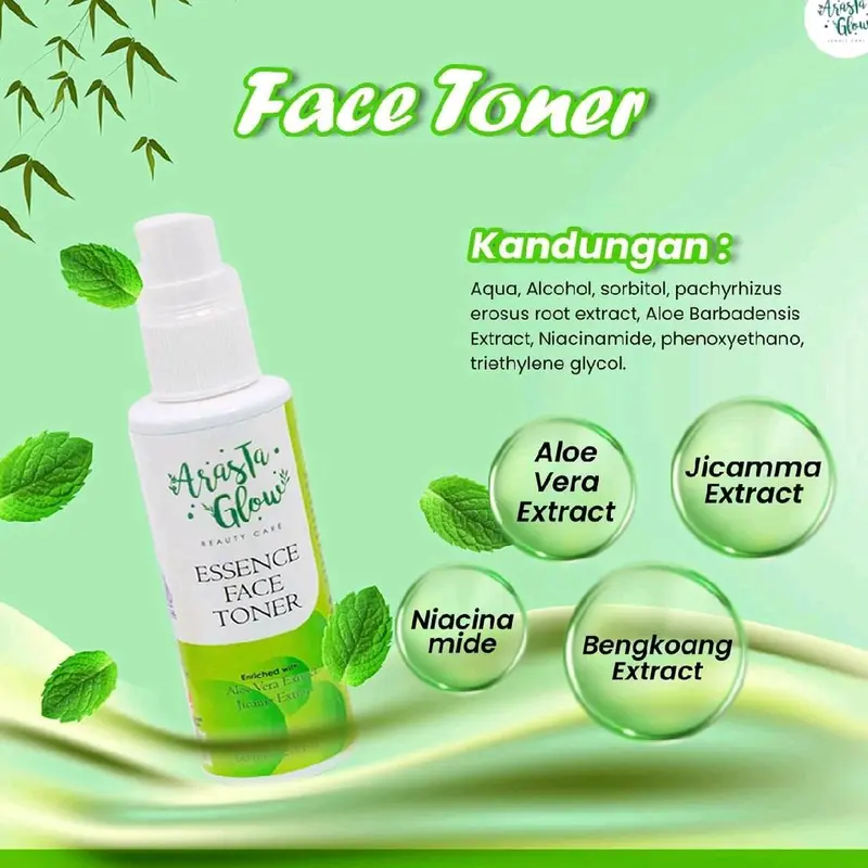 Original TONER ARASTA GLOW 60ml (BISA COD) Wajah Penyegar Mencerahkan Mengencangkan 5