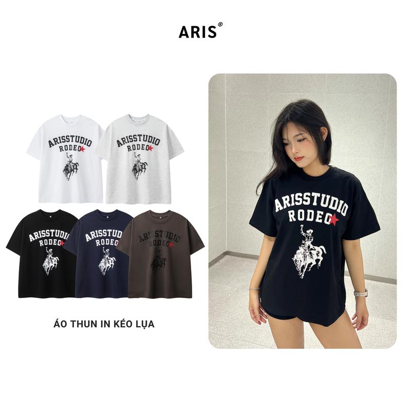 DEAL MỞ BÁN Áo thun in boxy Rodeo ARIS.STU Áo thun cotton 2 chiều thoáng mát nam nữ unisex local brand AT04