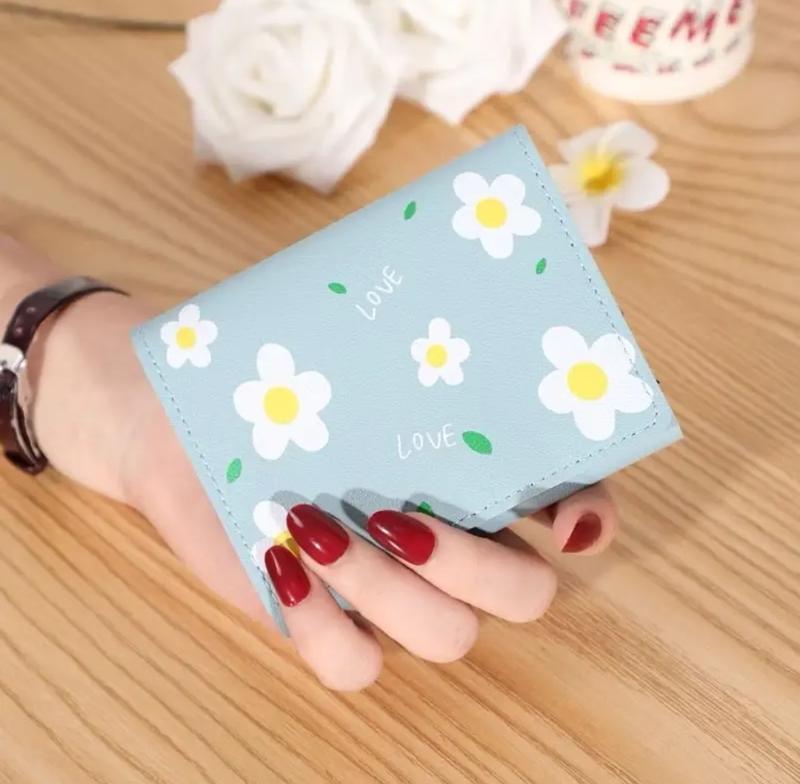 Dompet Lipat Kecil Wanita Daisy's Korea Wanita dengan Desain Stylish Cewek Kartu Uang 7