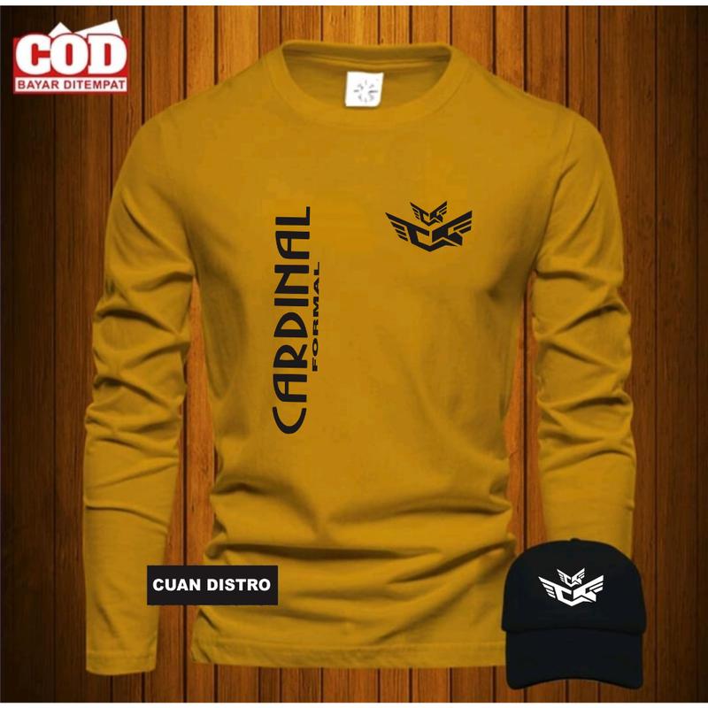 BONUS TOPI Terbaru ! HarapanStore Jaya Kaos Distro Lengan panjang Pria Wanita Terbaru Kaos Distro Pria Free Topi Cardinal Formal Tegak Kirka Terbaru Print Black 100% Catoon Combed 24s - Premium Quality 0