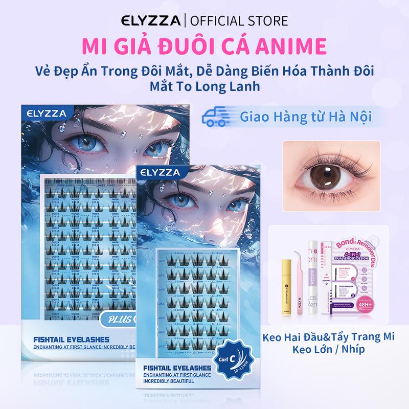 [Ship Từ Hà Nội] Mi Giả Đuôi Cá Anime ELYZZA Nối Mi Tự Nhiên Cong C Lông Mi, 10-12mm Mi Sợi Dễ Dán, Sợi Mi Mảnh & Có Thể Sử Dụng Được Nhiều Lần, Nối Mi Dễ Dùng