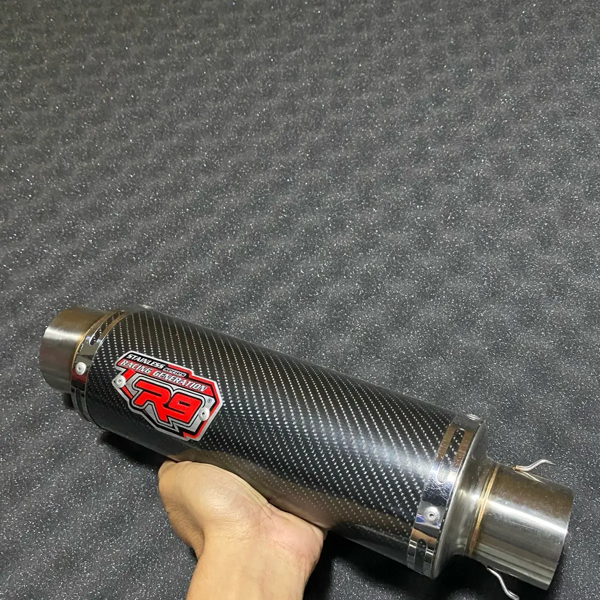 Knalpot R9 Mugelo Karbon Inlet 50 untuk Sepeda Motor