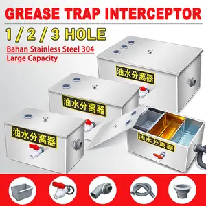 [Ready] Grease Trap Penyaring Lemak Dapur (penyaring minyak dari air) Dapur saringan lemak awet juga tahan air kotor Kualitas tinggi limbah minyak asam bagusGrease Trap Stainless Steel 4 Lapisan Penyaring Lemak Dapur Penyaring Lemak Dapur saringan lemak