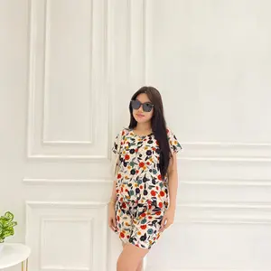 LAURA ONE SET PIYAMA SETELAN CELANA PENDEK Baju Tidur Katun Rayon Wanita Santai Dewasa