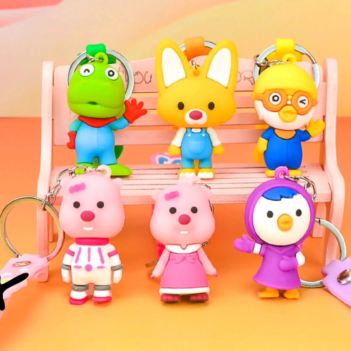 Gantungan Kunci Pororo and Friends Lucu Tampa Strap Ganci Motor/ Rumah/ Tas Aksesoris Keychain Souvenir Hiasan