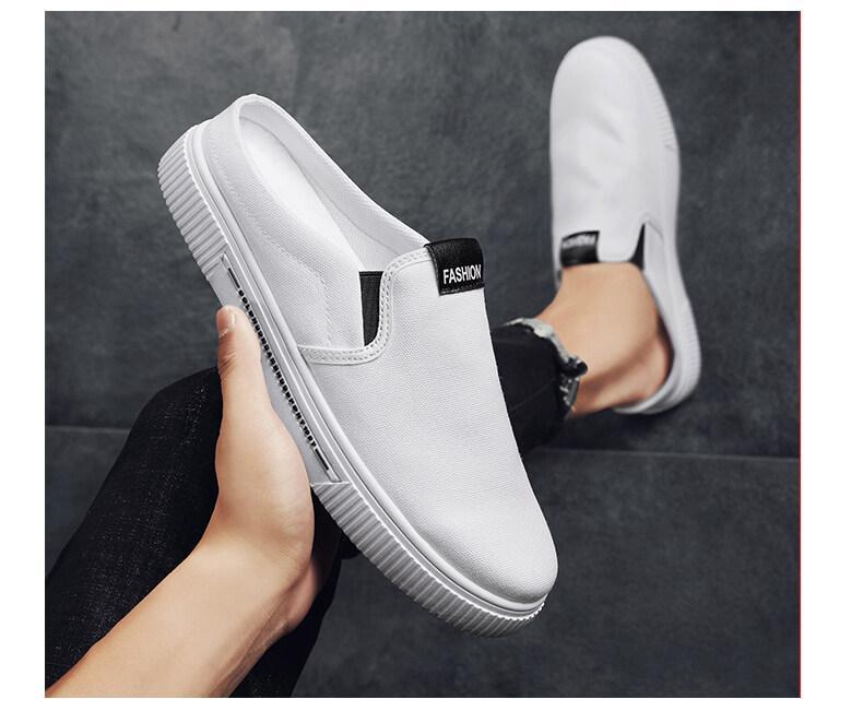 Product Introduction of 2023 New [COD] [Free Shipping] [Spot] Men's New Canvas Half Drag Low-Top Sneakers Casual Shoes Sports Canvas Shoes 11