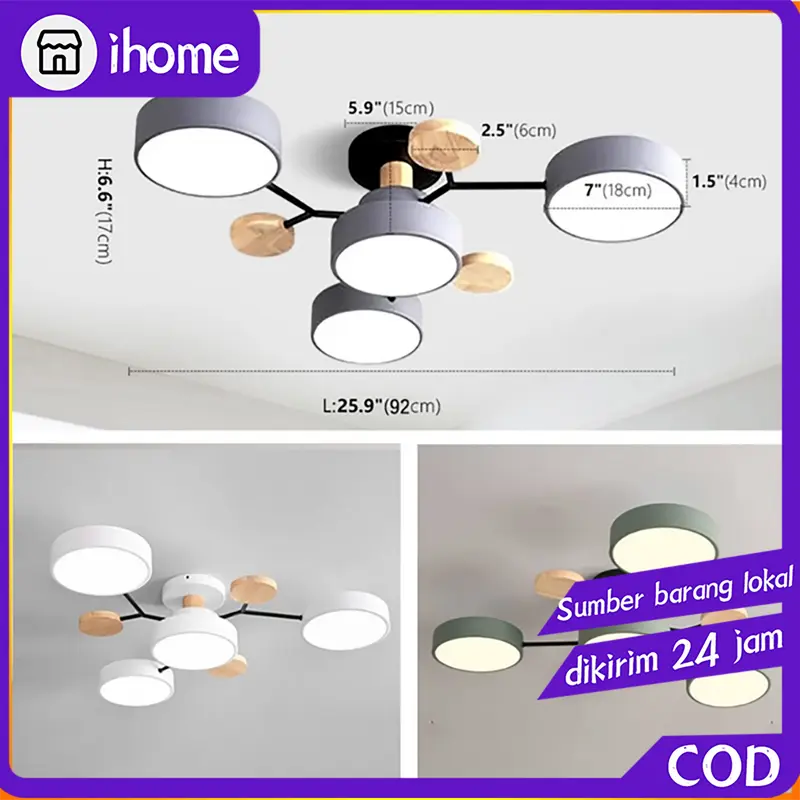 【Ready Stock】Lampu Gantung 3 Warna Lampu plafon LED Lampu Plafon Lampu Gantung Modern LED Baru Minimalis Ceiling Light Ruang Tamu Dapur Hias Lampu Lampu Plafon Lampu Ruang Tamu Sederhana 0