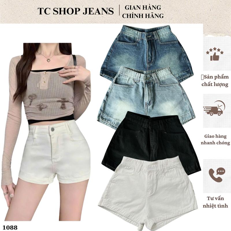 Quần jeans đùi nữ xinh trơn BIZE bigsize 55-90kg 6 màu chất jeans cotton đi chơi, đi biển, concert MS 1088