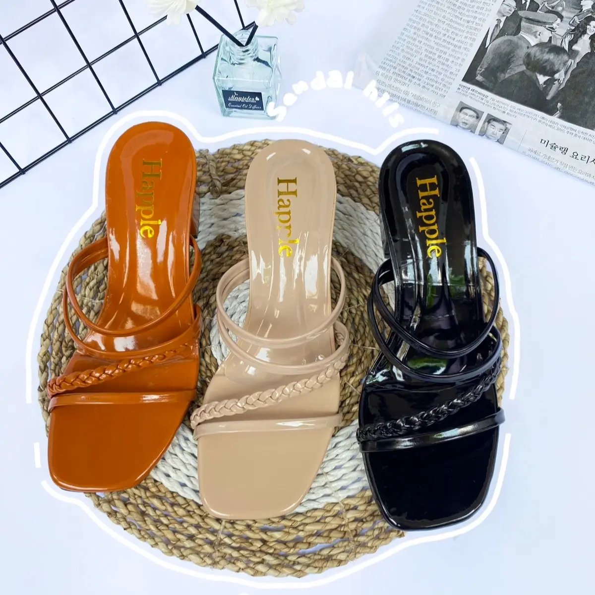 Sendal Heels Wanita /sendal hak kepang/Sendal wanita cantik/Heels wanita/ Sandal/ hak 5 cm 37-40