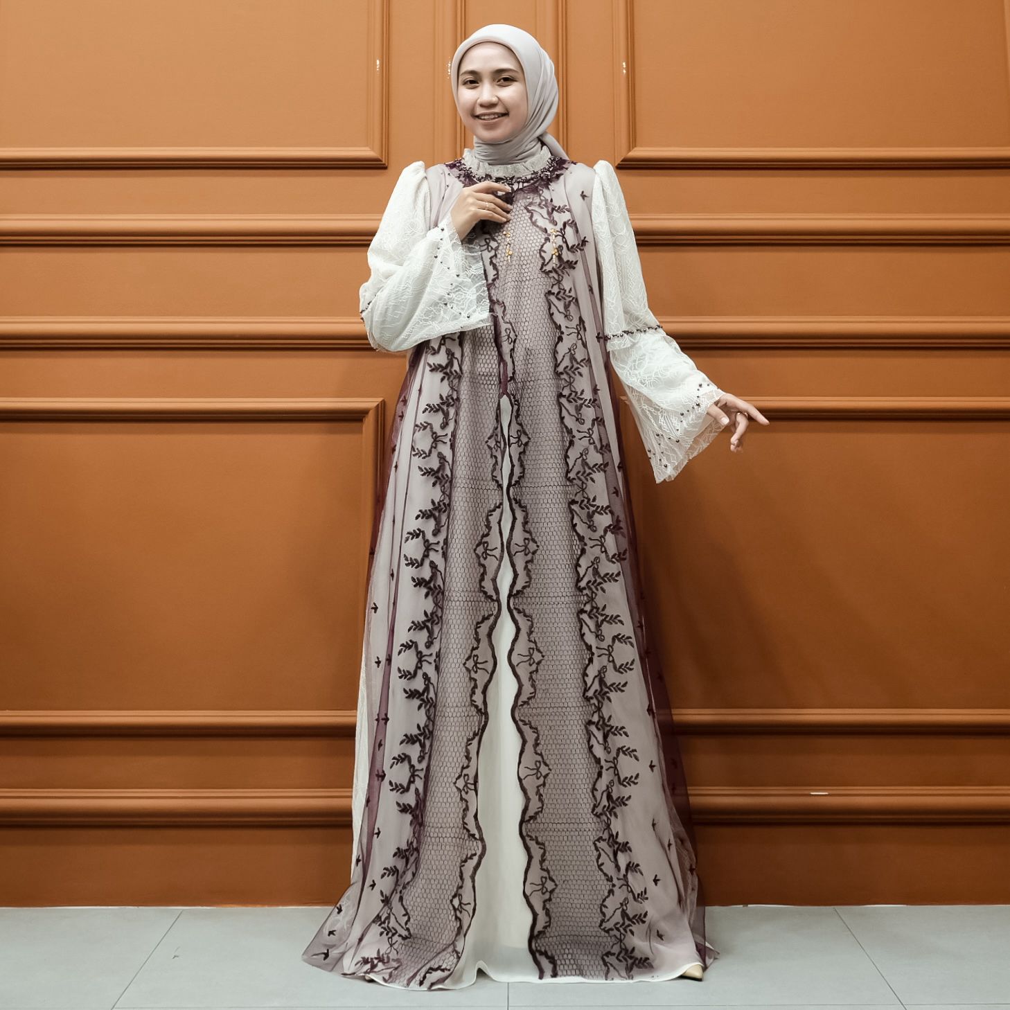Aisyalina Id Keyvara,Rafanda & Evalora series 2 Dress Only Series Tanpa Hijab Bahan Ceruty Armany Baby Doll Mix Cantili Mix Brukat Dress Gamis Wanita