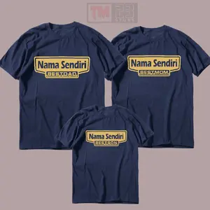 Baju distro Kaos Couple Pasangan Keluarga Bikin Nama Sendiri Bahan katun Custom Nama Combed Dewasa Ibu Mom