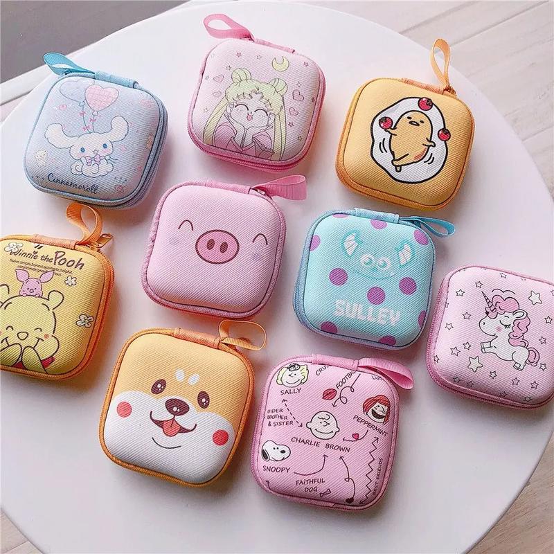 Hộp bảo vệ EVA hoạt hình dùng cho hộp đựng dây tai nghe, dây nguồn, củ sạc, ví đựng tiền xu