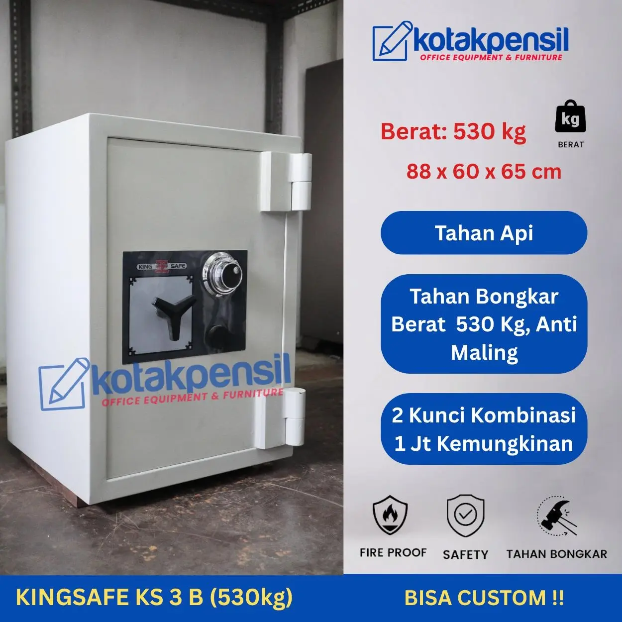 Brankas Kingsafe KS 3 B Brankas Besar King Safe KS 3B Tahan Api Tahan Bongkar
