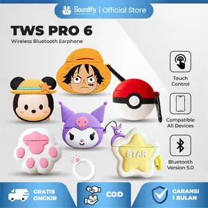 [SOUNDIFY] COD TWS Pro 6 Headset Bluetooth Bass Stereo Dengan Casing Kartun Lucu Earphone Hifi Sound