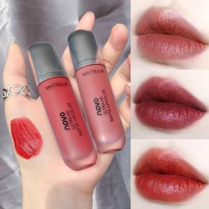 NOVO Lipstick Lip tekstur matte, tidak lengket, ketahanan tinggi, tidak kencang dan tidak menempel pada cangkir, gincu，mekap  lipmate nudde lip cosmetics tahanlama makeup lipgloss lipstik