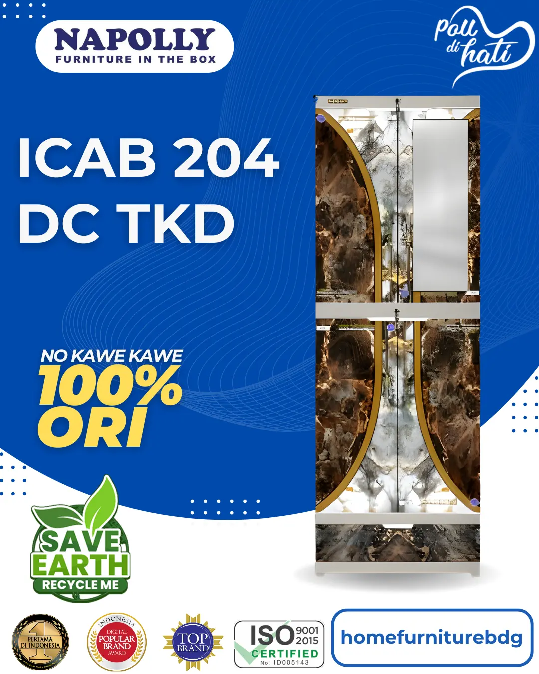 Lemari Napolly Minimalis ICAB 204 DC TKD Plastik Furniture