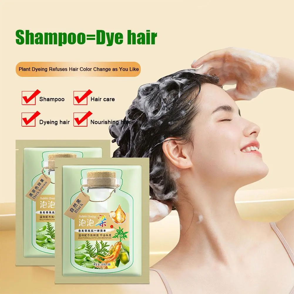 Bubble Hair Dye Shampoo Plant Bag Non-stick Scalp Cover White Hair Foam Home Hair Color Cream