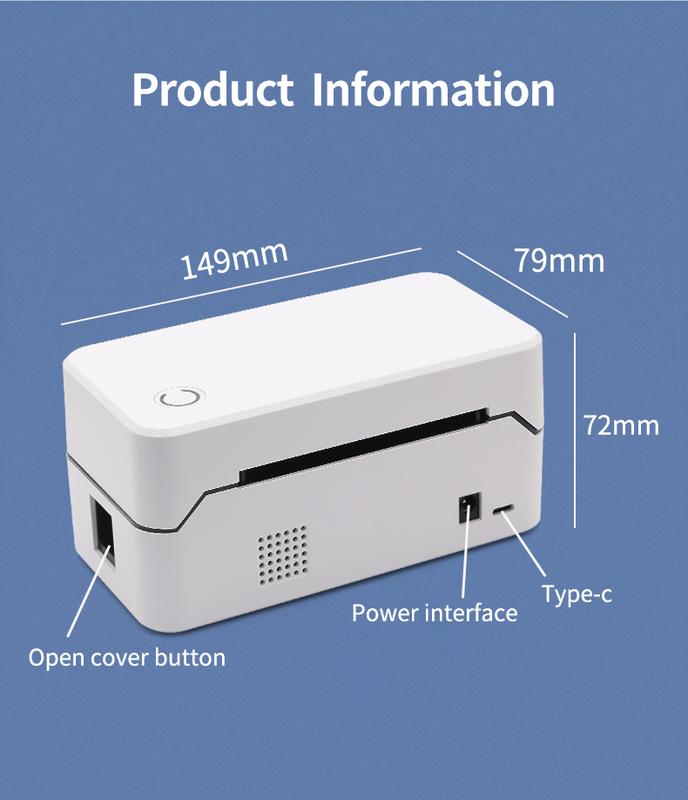 Máy In Nhiệt Tự Dính, Điện Tử Bluetooth, In Đơn Mặt, E-Mai, Thiết Kế Kho Báu, In Một Mặt, Thích Hợp Cho Giấy, TDL401H 4