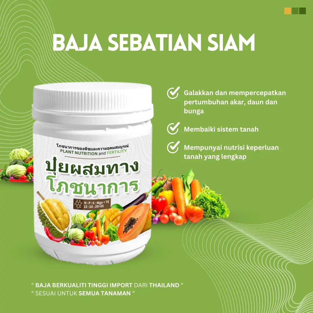 Agro Sebatian Siam (NPKMgO+TE) dari Thailand untuk Merangsang Pertumbuhan Tanaman