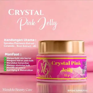 Mandela Crystal Pink Jelly 10 gr - Krim Wajah BPOM Approval untuk Mencerahkan & Mengontrol Minyak