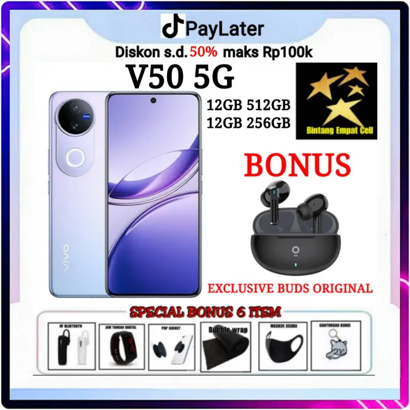 (PROMO LIVE) VIVO V50 5G 12/512 & 12/256 GARANSI RESMI 0