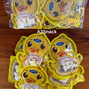 Ducky Marshmallow 1 pack isi 10 bungkus  aneka rasa  buah buahan  Food Makanan Snack Cemilan Camilan Manis Permen Candy Strawberry