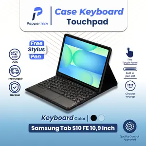 Case Keyboard untuk Samsung Tab S10 S9 FE 10.9" 2025 WiFi 5G LTE Galaxy Tab S9 S8 S7 11 Inch 2023 Wireless Flip Standing Bookcover Softcase Tablet
