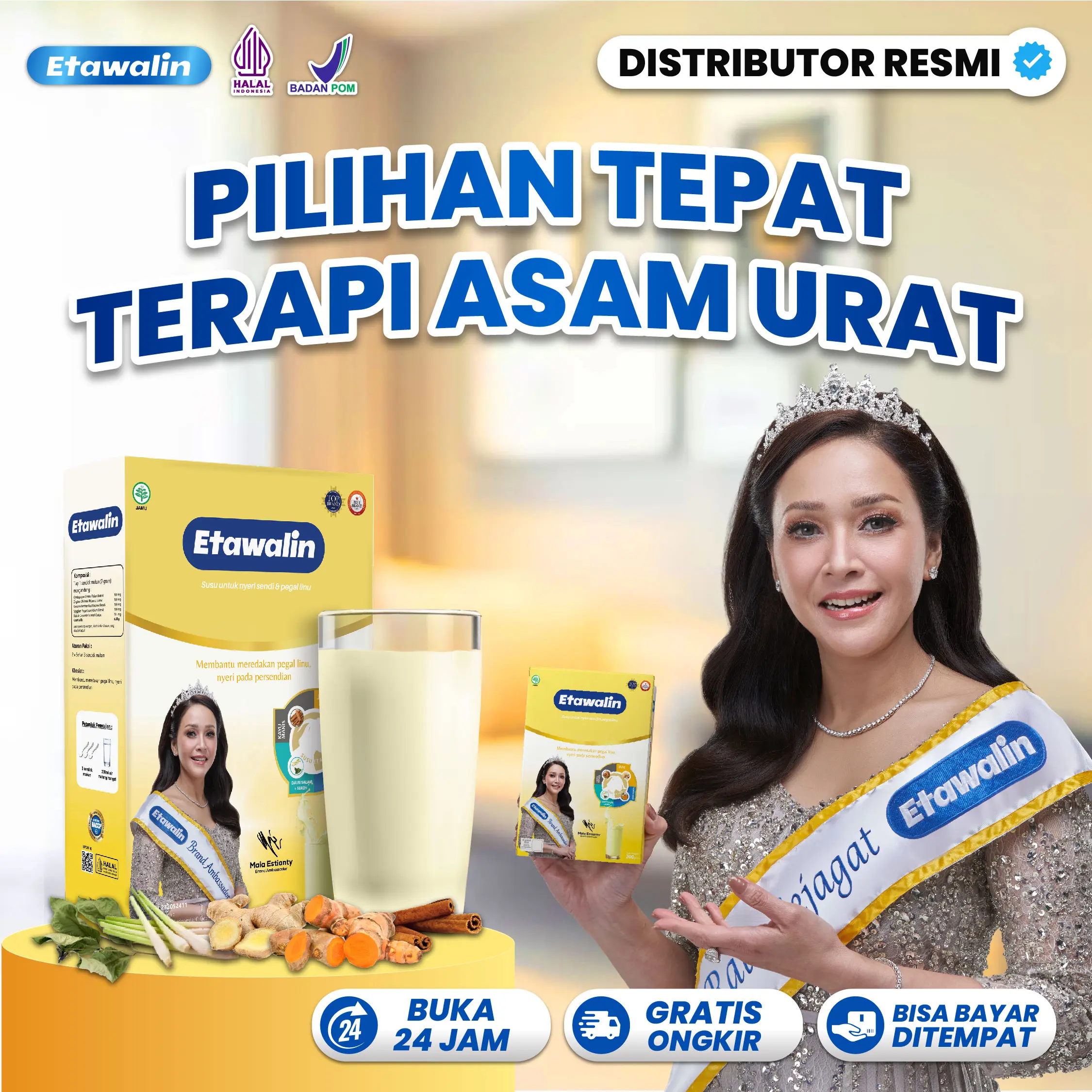 Etawalin Original Susu Bubuk Kambing Etawa Bantu Masalah Asam Urat Nyeri Sendi Dan Pegal Linu COD