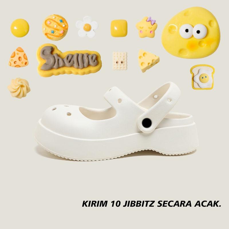 Product Introduction of Komin Sendal Mary jane Sendal Wedges Sandal Baim Wanita DIY Terbaru Slip On Import Sendal Medis Anti Air Sandal Platform Anti Slip 32