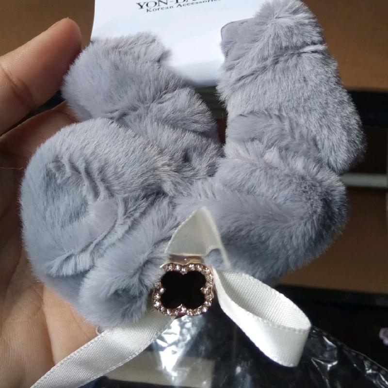 ikat rambut pita bulu halus termurah Scrunchies 3
