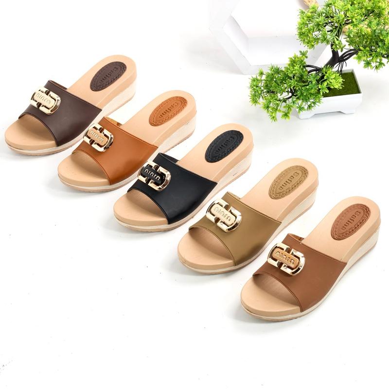 SAFINA Ariana Sandal Wanita Slip On / Selop - Model Slip Variasi Gesper Sendal Shoes Karet 2
