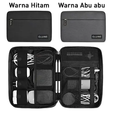 GLUINE# 1368 Travel Gadget Bag Organizer Cable Pouch Tas aksesoris Portable Waterproof untuk Kabel HP Powerbank 3