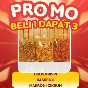 Paket Hemat Usus Krispi-Basreng-Makaroni (perkemasan 250 gram)  CemilanFood Snacks Pedas Keripik MakananB